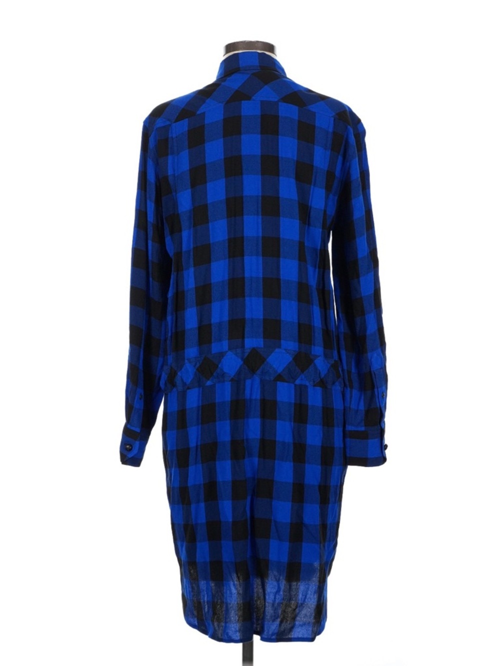 *NWT rag & bone Blue & Black Plaid Button-Down Womens Shirt Dress Size M - Picture 4 of 7
